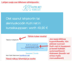 Lahjakortti oma summa - Kuva 4
