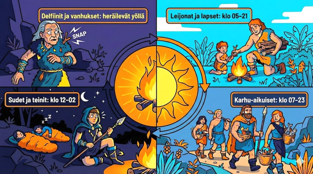 Tiedätkö mihin aikaan päivästä olet parhaimmillasi? Tuletko tehokkaammaksi jos alat herätä aikaisin aamulla? Mitä ovat kronotyypit?