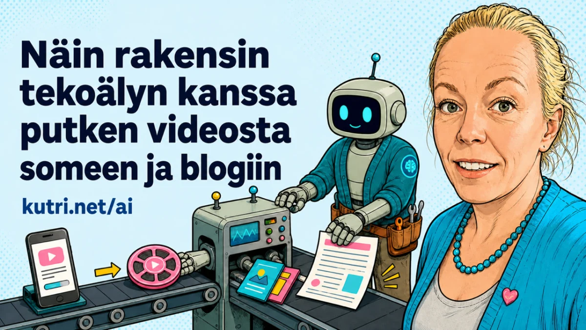 Rakensin tekoälyputken, joka tekee videosta tekstitykset, somejulkaisut ja blogiluonnoksen